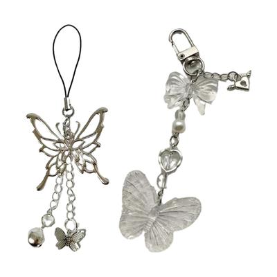 Fashionable Butterfly Bell Pendant Keychain Unique Anime Keychain with Butterfly Bell  Charm for Cosplay Enthusiasts