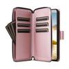 For Samsung Galaxy S25 FE Case 9 Card Slots Zipper Pocket PU Leather Phone Cover with Wrist Strap