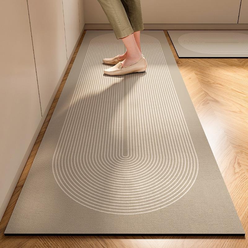 Minimalist Anti-skid Floor Mat for Household Use-Quiet Cream Style Kitchen Floor Mat Bathroom Mat Doormat Carpet Rug