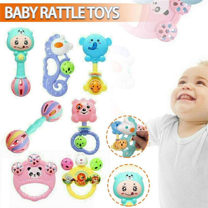 7Pcs/Set Baby Rattle Toys Set Early Development Learning Music Toys Gifts
