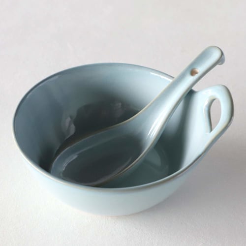 TAMAKI Hinata Tonburi (Rice Bowl), with Handle, Blue, Microwave and Dishwasher Safe, T-932186