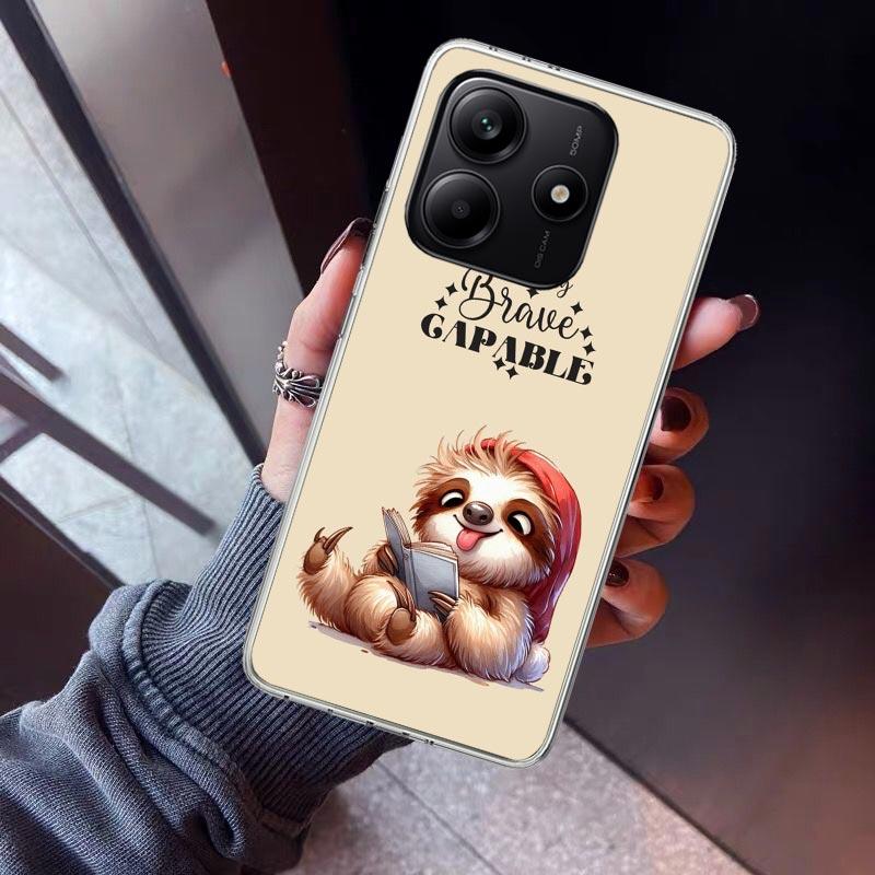 

Animal Cute Cartoon Sloth Coffee Phone Case For Xiaomi Redmi Note 15 14 14S 13 12S 12 Pro Plus 11S 11 10S 10 4G Cover 11E 11T 5G Redmi Note 13 5G
