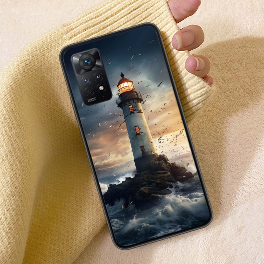 Lighthouse Phone Case For Redmi Note 13 14 15 Pro Plus 12 13C 12C 15C 9 10 10C 9T 9C 9A TPU Soft Cover Clear Cell Cases Shockpro