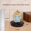 Gold Plated Kalpavrikshya Tree Ganesh Idol Ganpati Murti for Car Dashboard, Office Desk, Hindu God Gift & Home Decor - Resin (Blue)