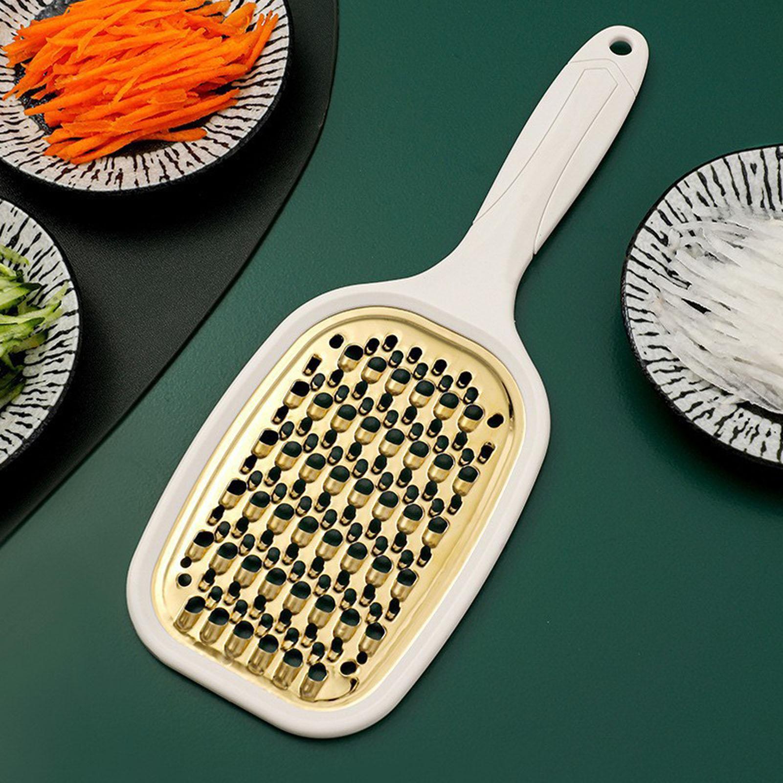 

Food Grater Multi Purpose Stainless Steel Vegetable Shredder for Potato Carrot Home Kitchen White Handle