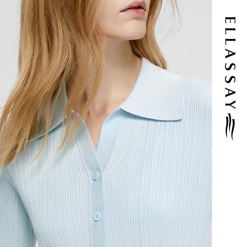 ELLASSAY Women's Slim-Fit Knit Polo Shirt
