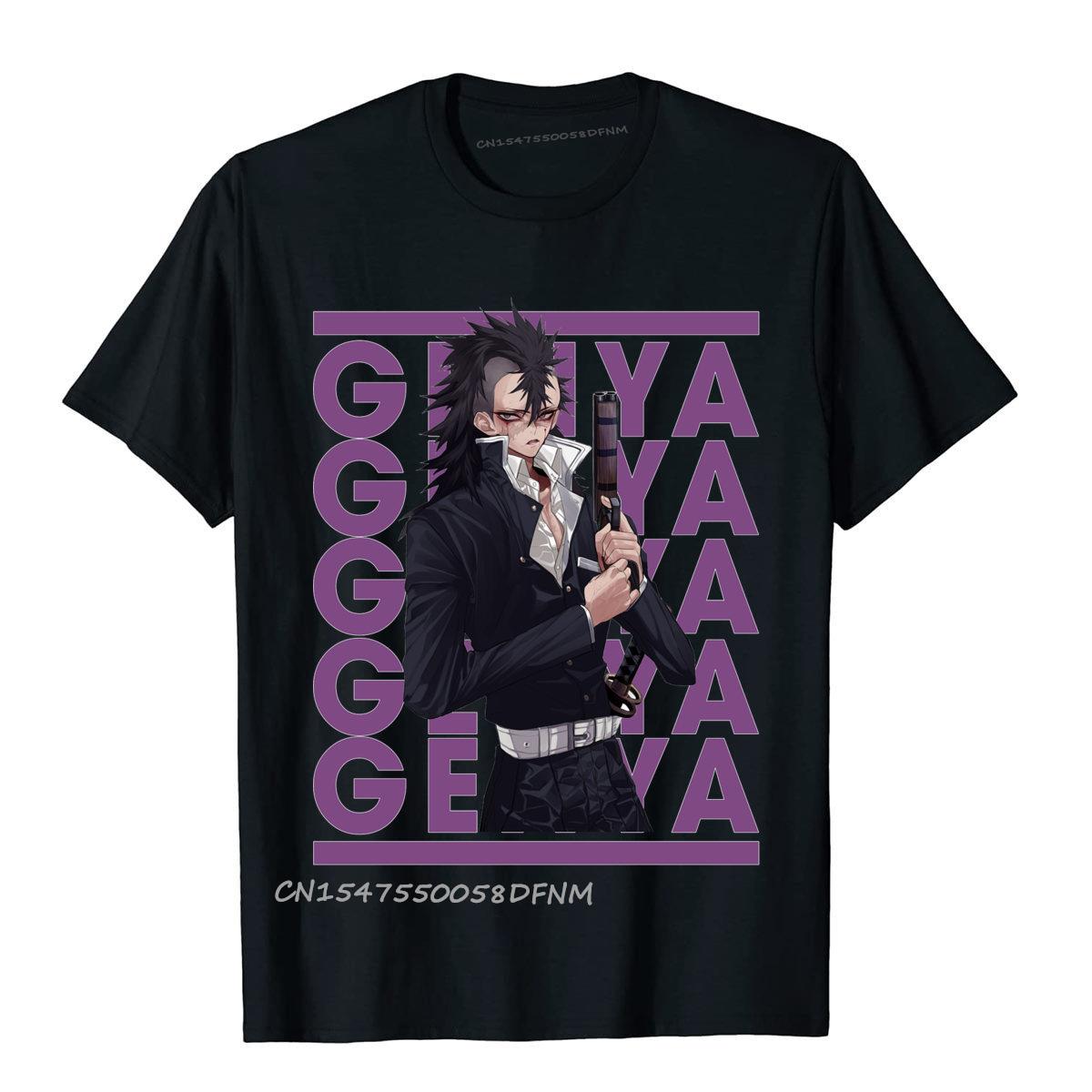 

Popular Man T Shirt Retro Name Genya Demon Slayer Leisure Tops T Shirt Premium Cotton Preppy Style S