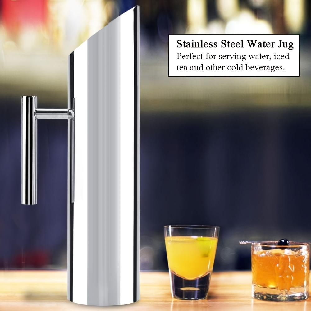 Thickened 304 Stainless Steel Water Pitcher Straight Body Bar Ice Jug Cold Water Tea Jug In Stock