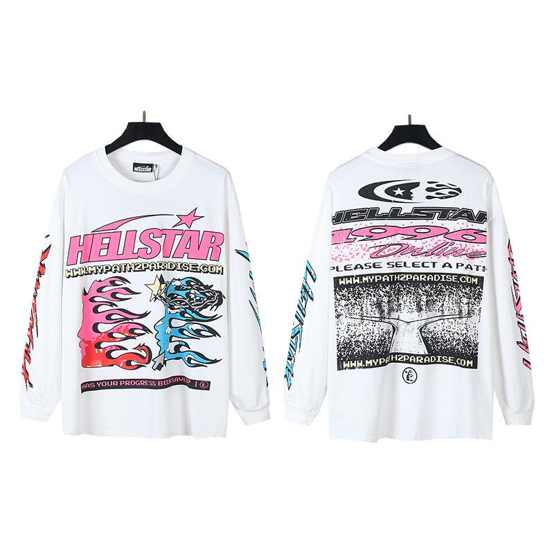 25 Frühling und Herbst Amerikanische trendige Marke Herren und Damen Paare Große Größe Lockerer Pullover Langarm T-Shirt Teenager T-Shirt