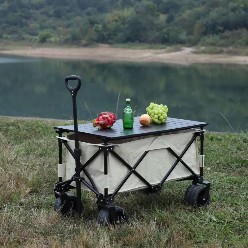 ZISIZ Foldable Camping Wagon with Tabletop
