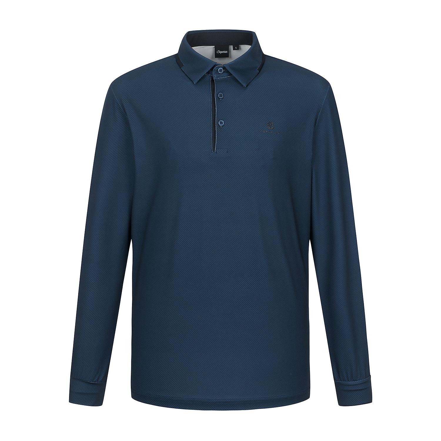 Superior Men S Diagonal Print Long Sleeve T-Shirt Turquoise (Im0Eks10624) Turquoise.Im0Eks10624/095