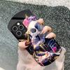 Skeleton Skull Flower For IPhone 16 Pro Max 11 12 Mini 13 14 P Lus 15 Plus 7 8 Se 2020 X Xs Elliptical Tempered Glass Phone Case