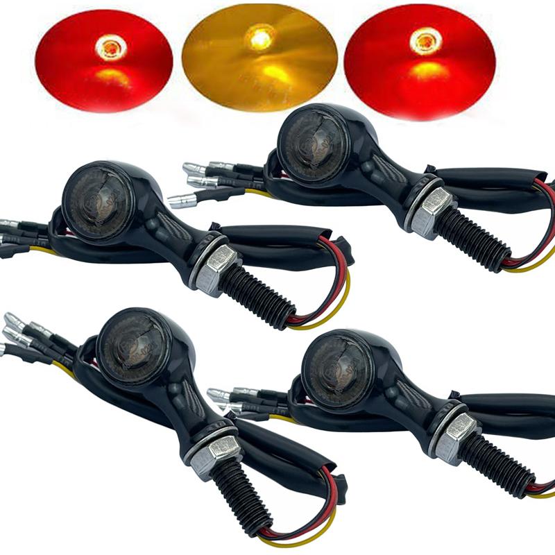 E24 Retro Motorcycle Turn Signal LED Light Flashing Indicator Tail Brake Light 8mm For Harley Yamaha Cafe Racer Bobber Chopper