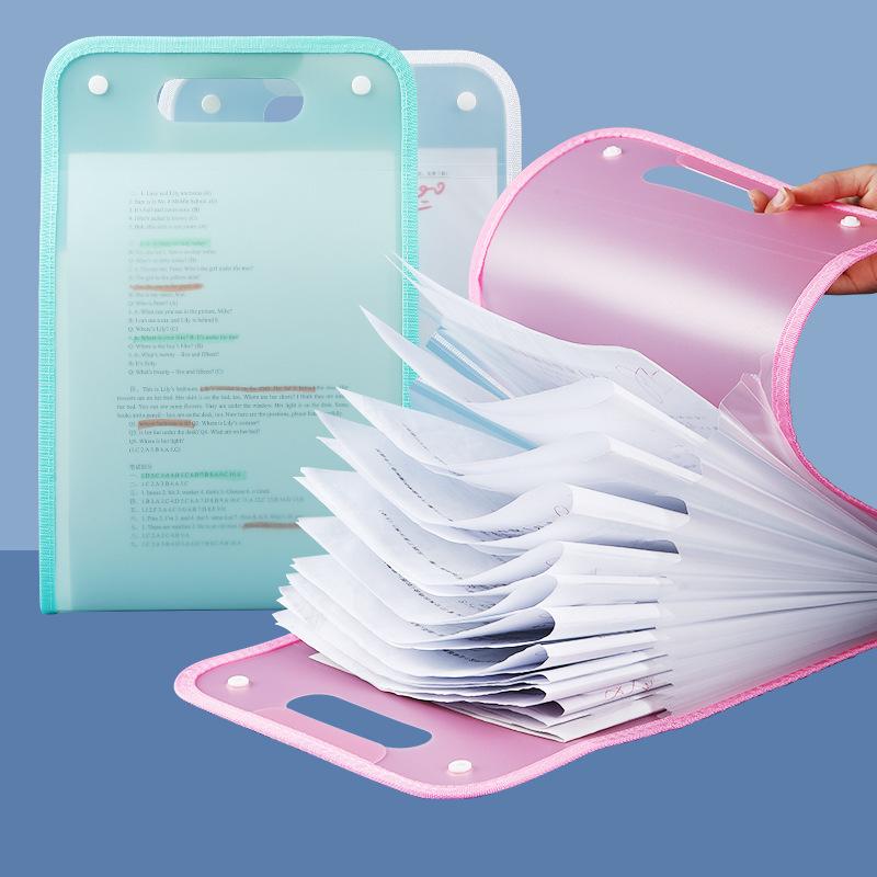 13 Pocket File Folders with Handle Portable A4 Size Accordian Organizer for Documents Sorting Storage Classroom Office Supplies
