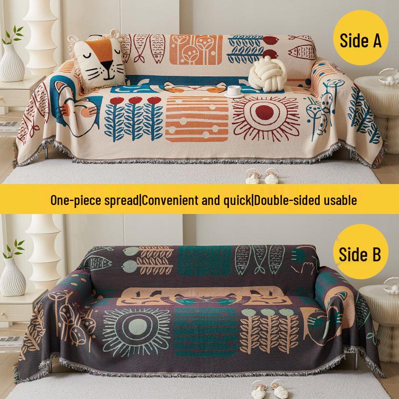 Nordic Style Full Wrap Dustproof Sofa Throw Blanket Cover
