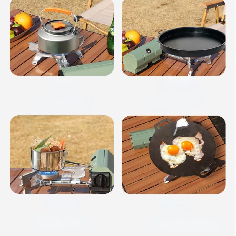 Outdoor Folding Card Stove Portable Camping Stove Household Strong Fire Windproof Gas Tank Gas Card Magnetic Stove