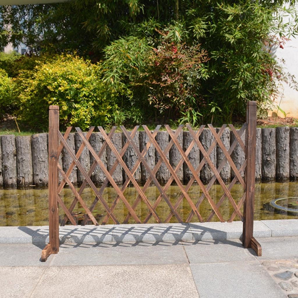 Ekspanderende Hagevegggjerde i Tre Planteklatrestativ Skjerm Dekorativt Hagegjerde for Gårdshage 100*70*24CM