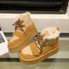 Womens Snow Boots 2024 Hot Sale Style Casual Lace-up Design Women's Thick Sole Ankle Boots Plush Warm Classic Winter Botas Mujer