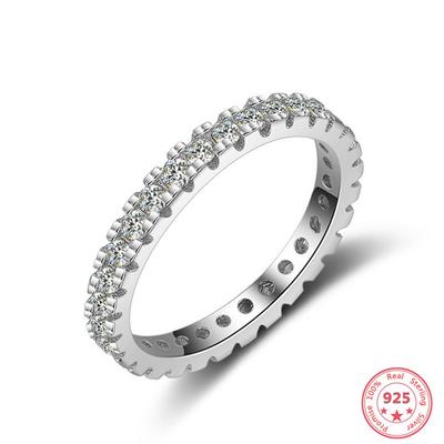 925 Sterling Silver Real Natural 1 Carat Diamond Ring Wedding Ring For Female Fine Gemstone Bizuteria Silver 925 Jewelry Rings