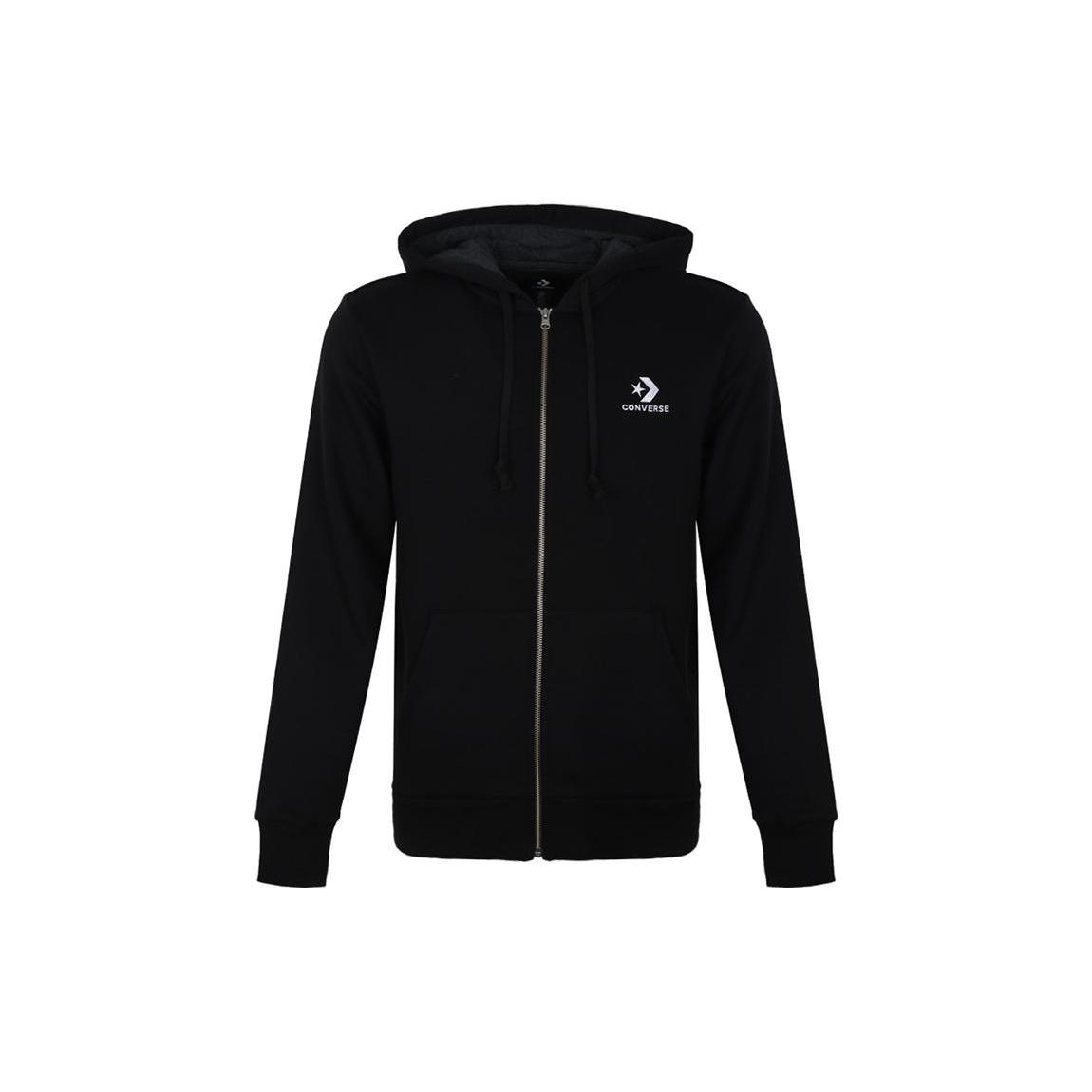 Converse Star Chevron Hooded Full Zip Jacket Asia Sizing Black Men s 10008813-A01 XXL