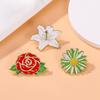 1pc Plant Flower Series Brooch Alloy Drip Glue Flower Bell Orchid Enamel Pin Clothing Accessories Metal Badge