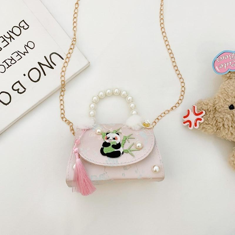 Kids Stylish Genderneutral Shoulder Bag With Cute Panda And Beautiful Chain Details