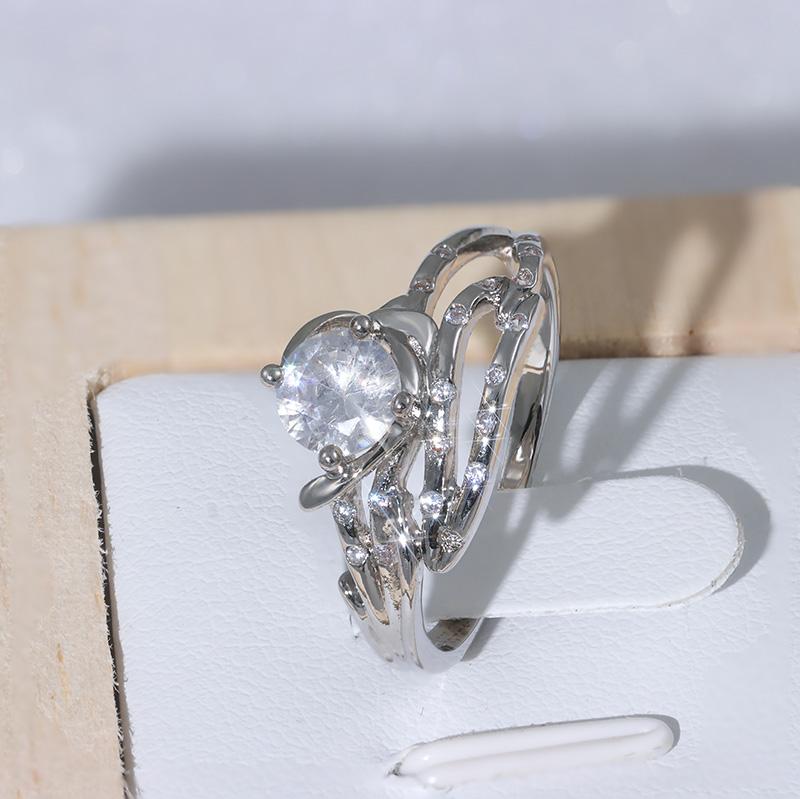 

Изысканное стильное кольцо с цирконием, высококачественные ювелирные изделия класса ААА, аксессуары для посещения свадебной вечеринки, мероприятия, юбилея 8 белый