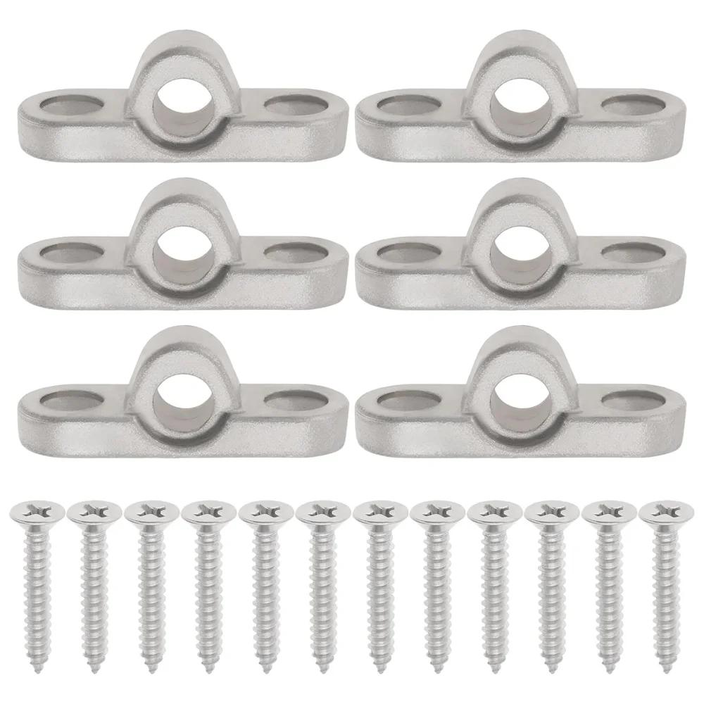 

6Pcs Caravan Awning Eyelets Wall Eyelets Stainless Steel With Screw For Motorhome Tent Mounting Hardware Accessories