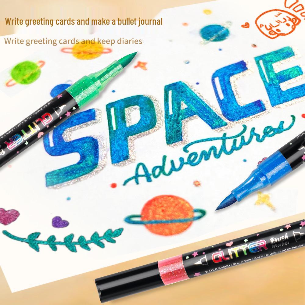 Dual-Color Double-Ended Acrylic Flash Marker Pen for Handwriting