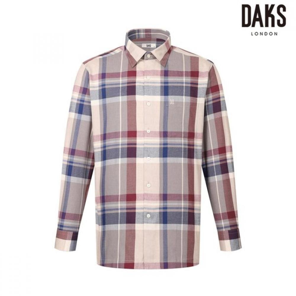 DakS Men S Cotton Blend Super Big Check Regular Fit caSual Shirt  dmp3Shcl141i1 Ivory/95