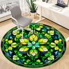 1pc Stained Glass Clover Office Round Area Rug, Indoor Mat Suitable ForOffice, Under Office Chairs Bedroom Living Room Home Decor, D126
