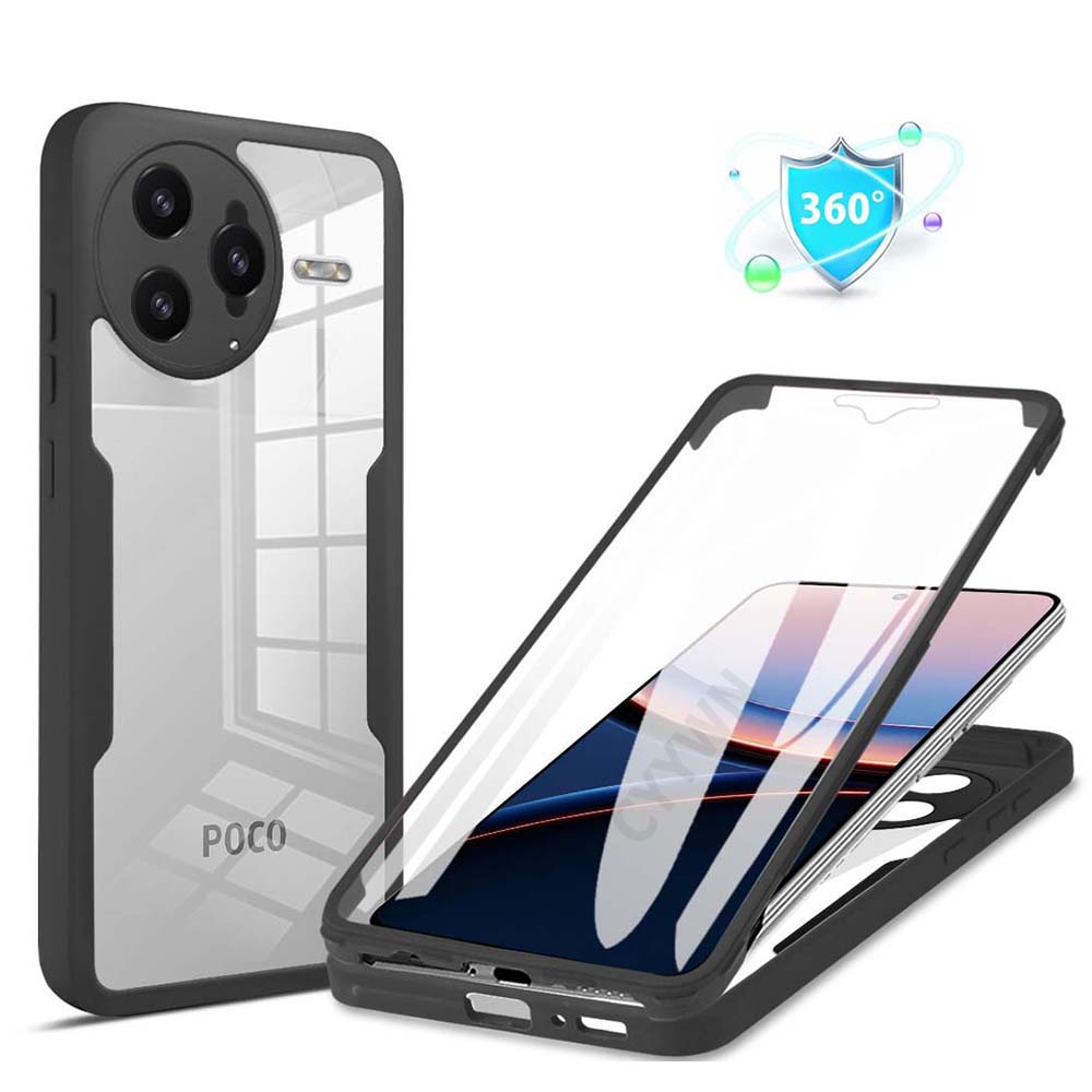 360 Full Body Screen Protector Transparent Case For Mi Poco F7 Pro Shockproof Phone Cover For Mi Poco F7 Ultra F7
