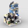Compatible With Building Blocks MOC-104145 Mini City Street Scene Market Street Small Particle Assembled Building Block Model Toy