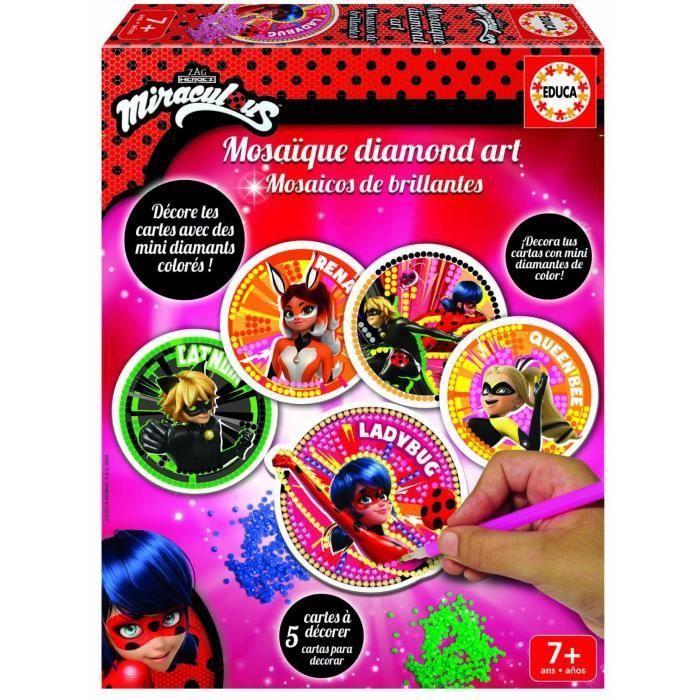 You do it Miraculous Ladybug Kaartdecoratieset Met Strass - Educa - 18927 - Glanzend Mozaïekeffect Gegarandeerd