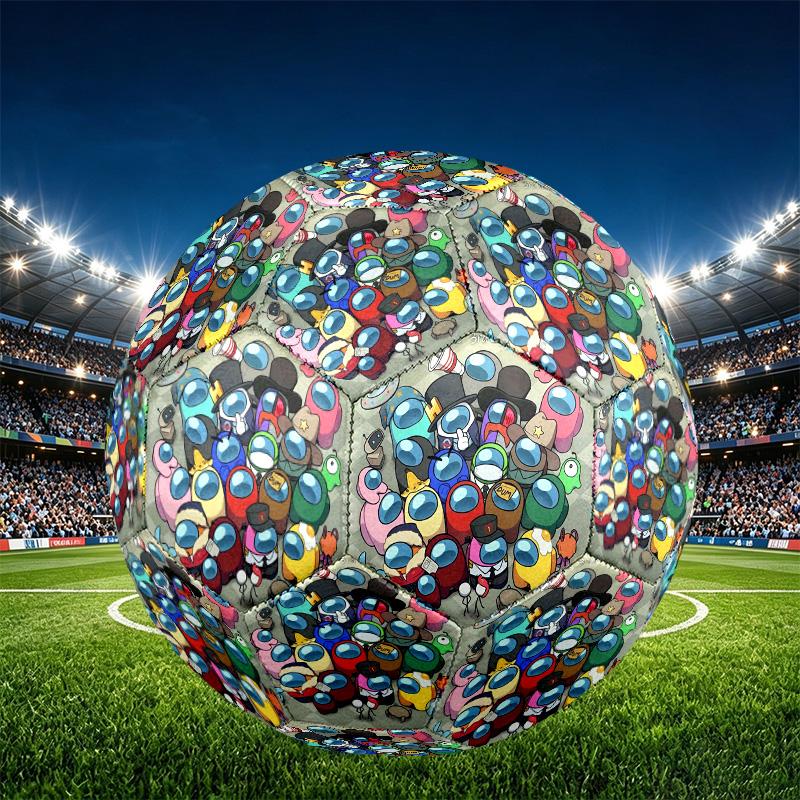 Among Us Print Size 5 Soccer Ball, PU Wear Resistant Football for Match Training and Daily Practice, Birthday Gift for Soccer Fans