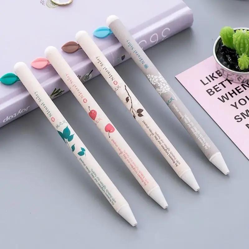1PCS Leaf Push Gel Pens Office Supplies Pen Materials Stationery Kawaii School Cute Stationery Student Education Supplies