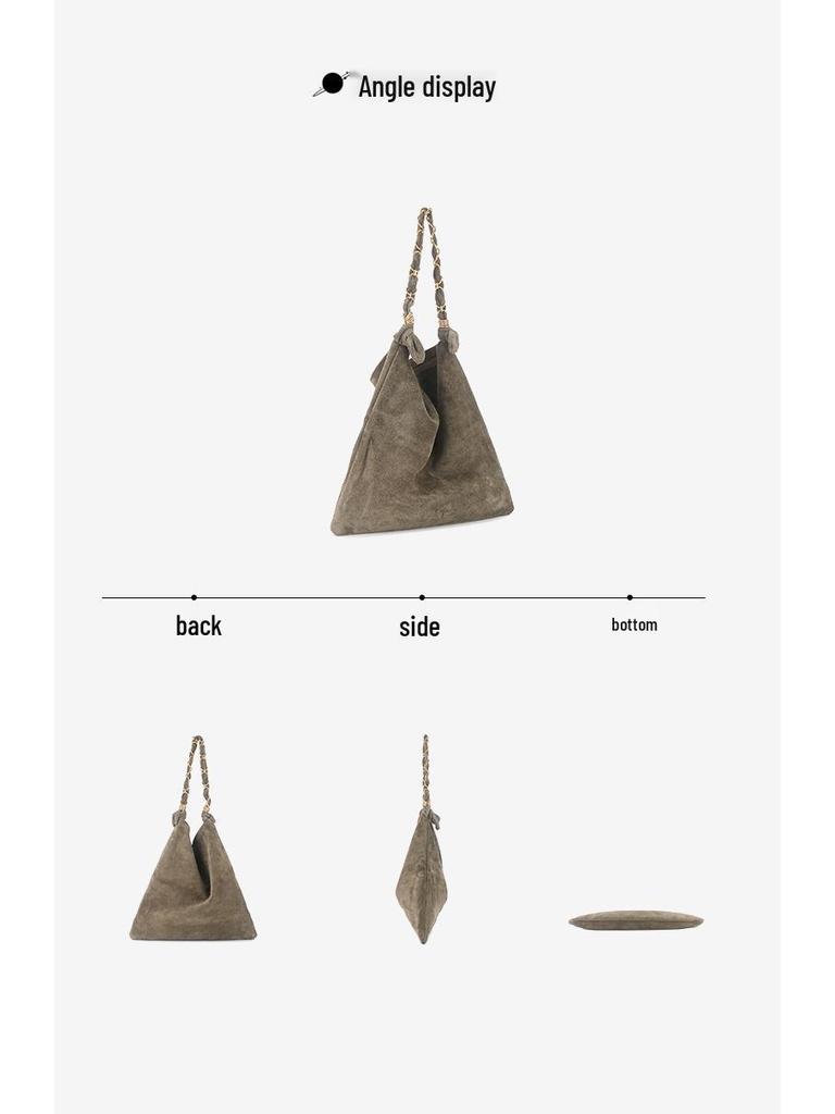 Retro Frosted Cowhide Tote - Large Capacity, Casual Single Shoulder Bucket Bag