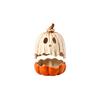 Halloween Pumpkin Candy Bowl Resin Candle Holder Party Decoration for Tabletop Patio Indoor Outdoor