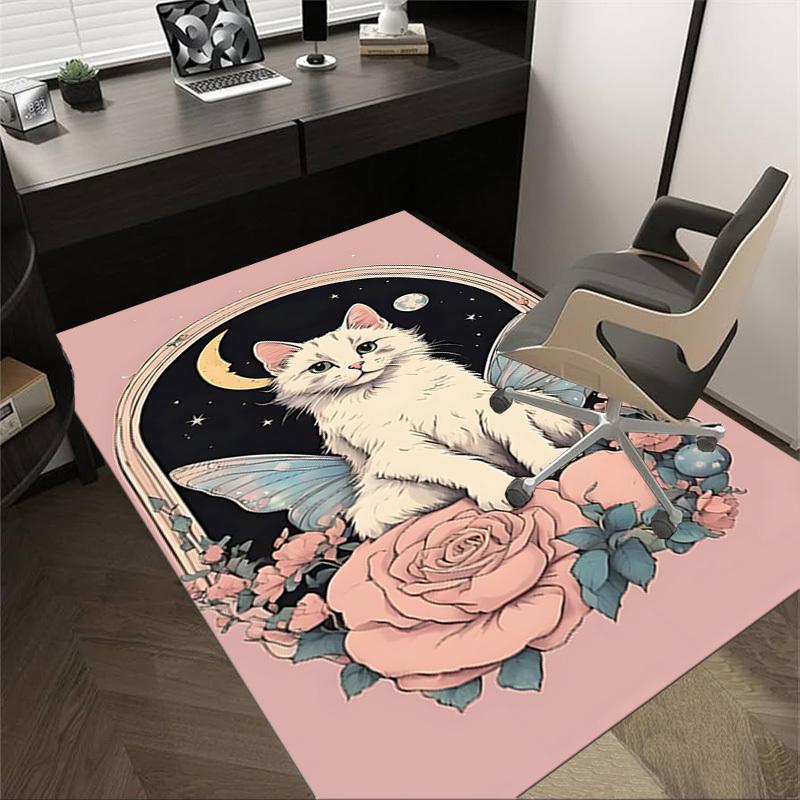 

1pc Fairy Cat Carpet Anti Slip Polyester Floor Mat for office.Bedroom 60cm by 90cm