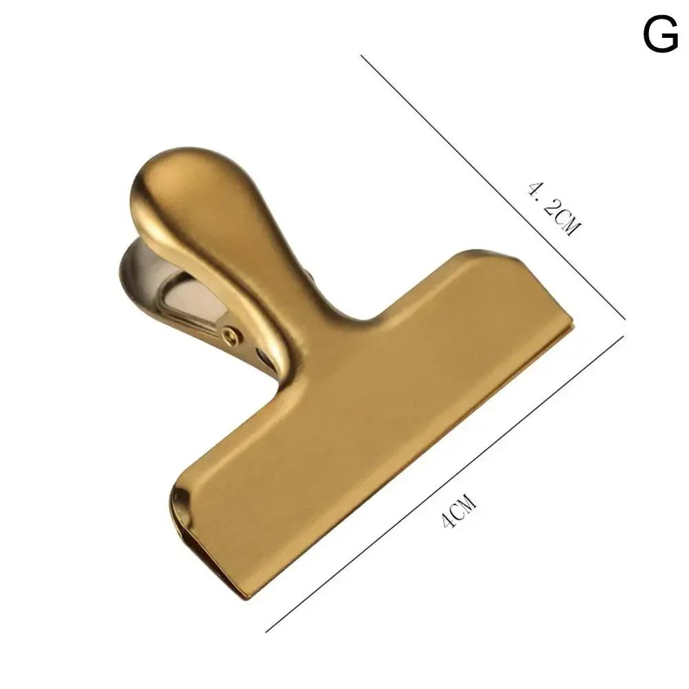 2PCS Stainless Steel Bag Clips Large Metal Air Tight Sealing Clip Durable Paper Bag Clip Coffee Food Bread Bags Kitchen Storage