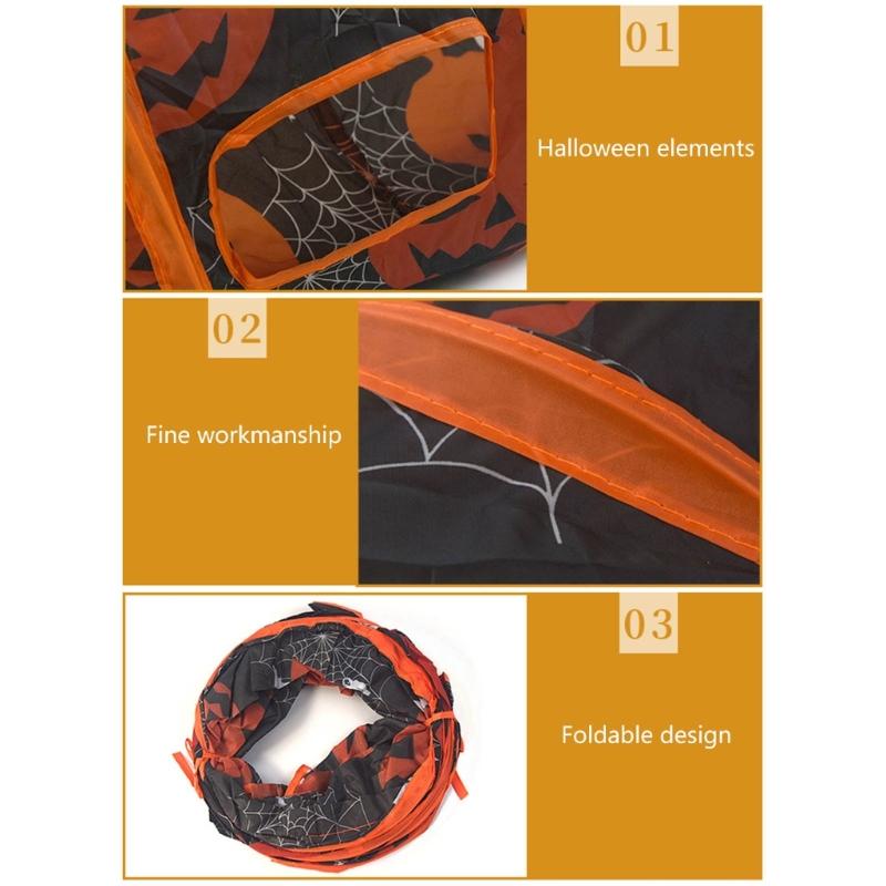 Halloween Cats Tunnel for Festival Pet Hideaways Play Tunnel Hideouts S-Shape Play Tube Playtent Cats Entertainment Toy
