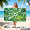 Soccer Theme Beach Towel Personalized Custom Name & Text Soft Quick Dry Beach Towel for Swimming Travel