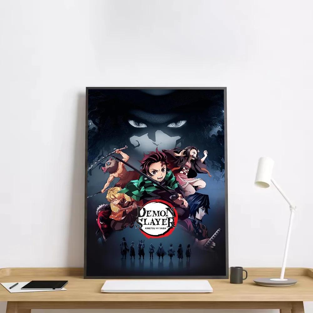 Anime Figurka Demon Slayer Plakát HD umění lepicí na zeď vodotěsný domov obývací pokoj ložnice bar estetická dekorace