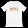 Charlestown Chiefs Retro Hockey T-Shirt - Abgenutztes Slap Shot Film-T-Shirt