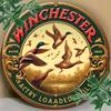 Vintage Winchester Duck Hunting Tin Sign Round Aluminum Retro Bar Pub Wall Decor