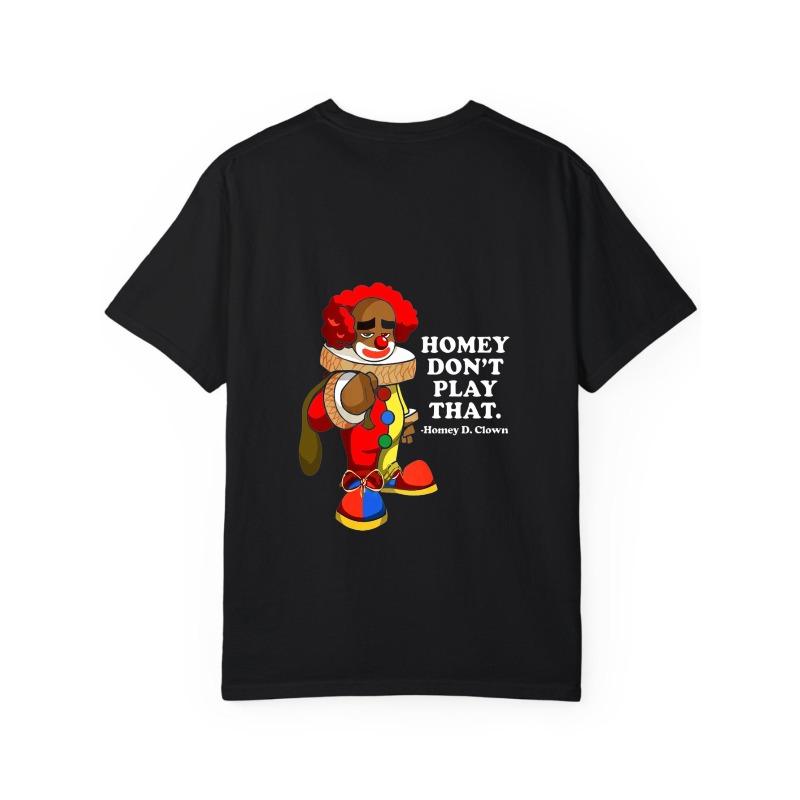 Camiseta Gola Redonda Branca Personagem Palhaço e Casa Texto Don T Play That Estampa Gráfica Streetwear Casual para Homens