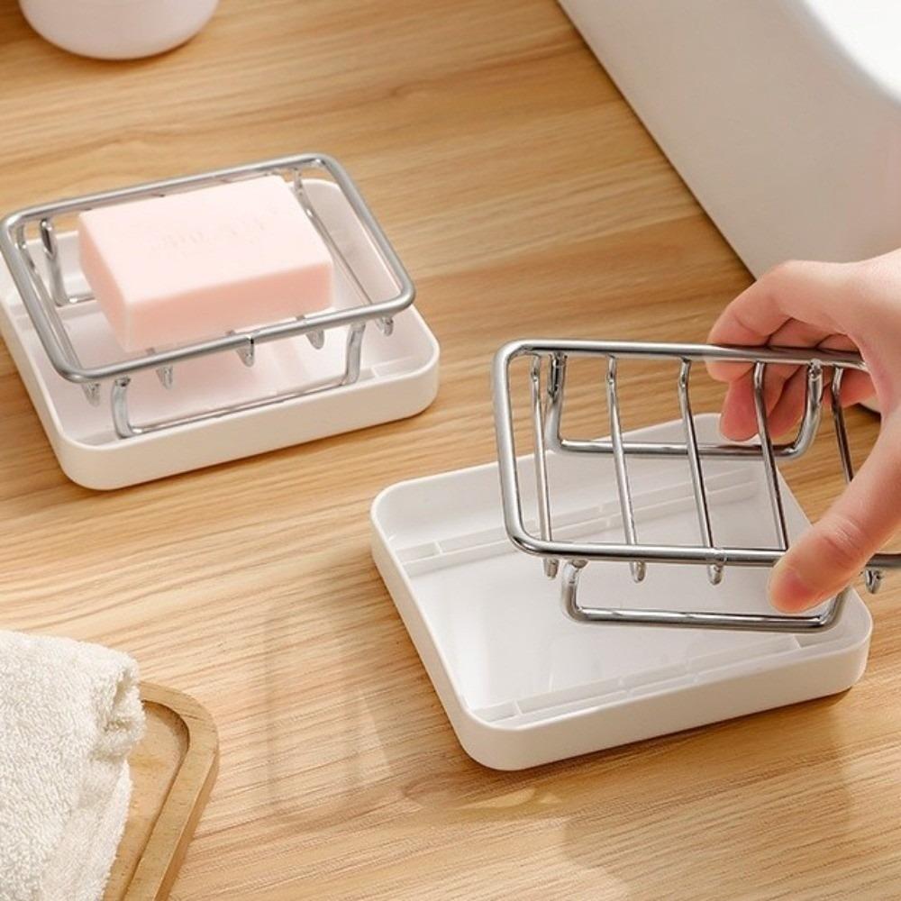 Stainless Steel Double-Layer Soap Box Rustproof Soap Storage Box Convenient Soap Drain Box  Hotel