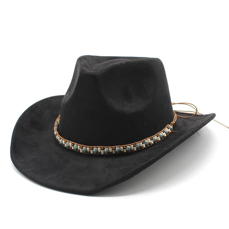 Tweed Hat, Suede Men'S And Women'S Couple Hats, Tweed Western Cowboy Top Hat