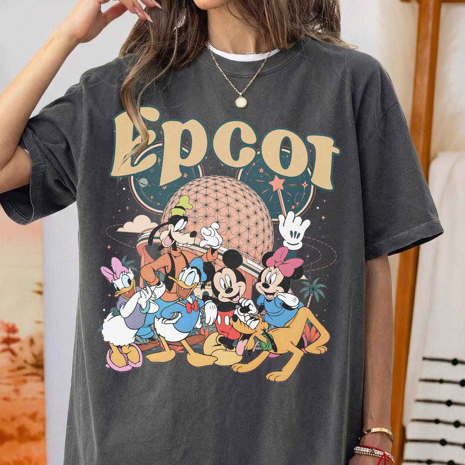 Vintage Mickey And Friends EPCOT Shirt, Disney Parks Adventure Tee, Walt Disney World Trip 4XL