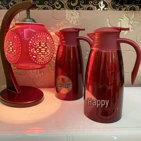 304 Stainless Steel Red Wedding Thermos Flask Pair